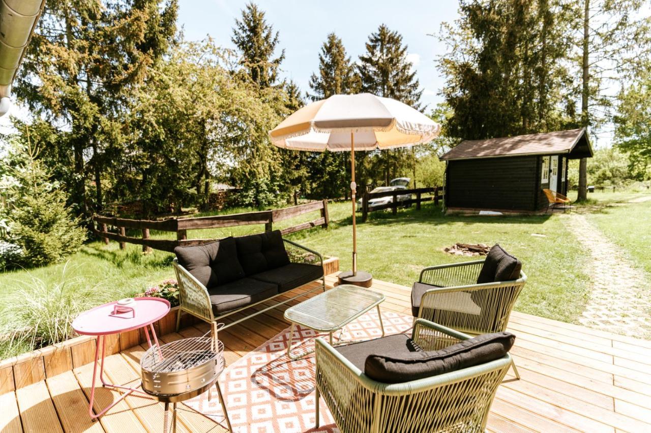 Wunderschönes Chalet mit Gästehaus in der Natur + Pferdeweide Sangerhausen Exterior foto