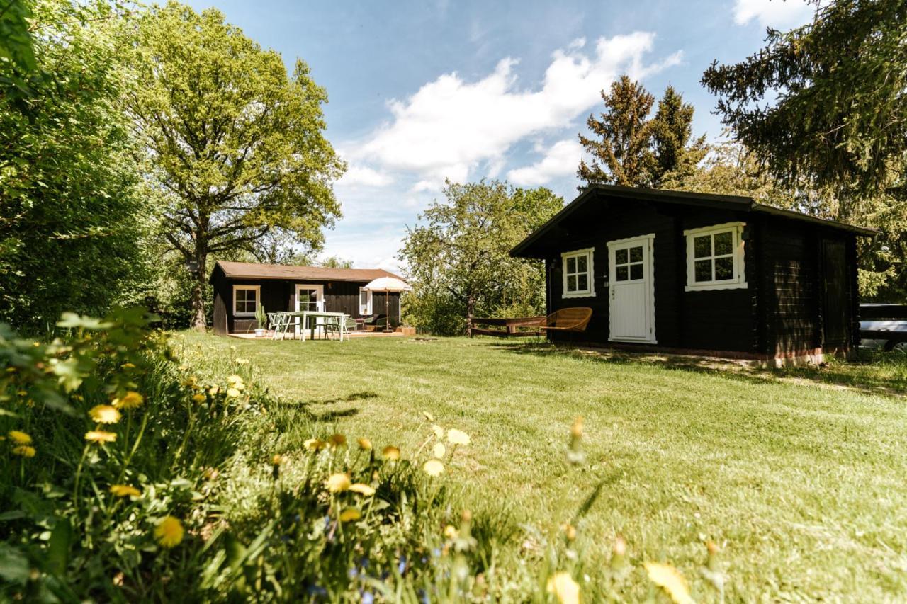 Wunderschönes Chalet mit Gästehaus in der Natur + Pferdeweide Sangerhausen Exterior foto